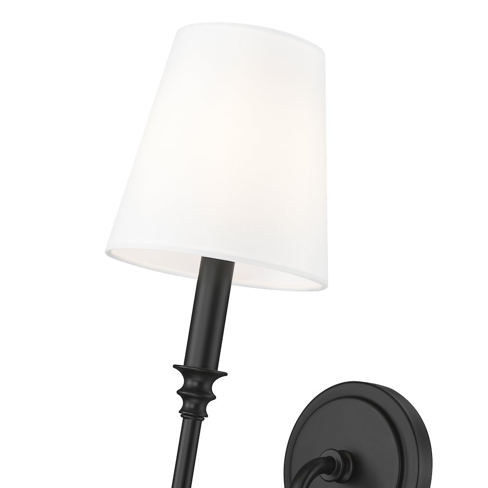 Z-Lite 1 Light Wall Sconce, Matte Black. Picture 4