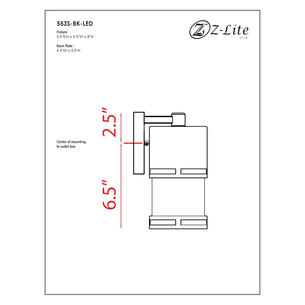 Z-Lite 1 Light Outdoor Wall Light. Picture 2