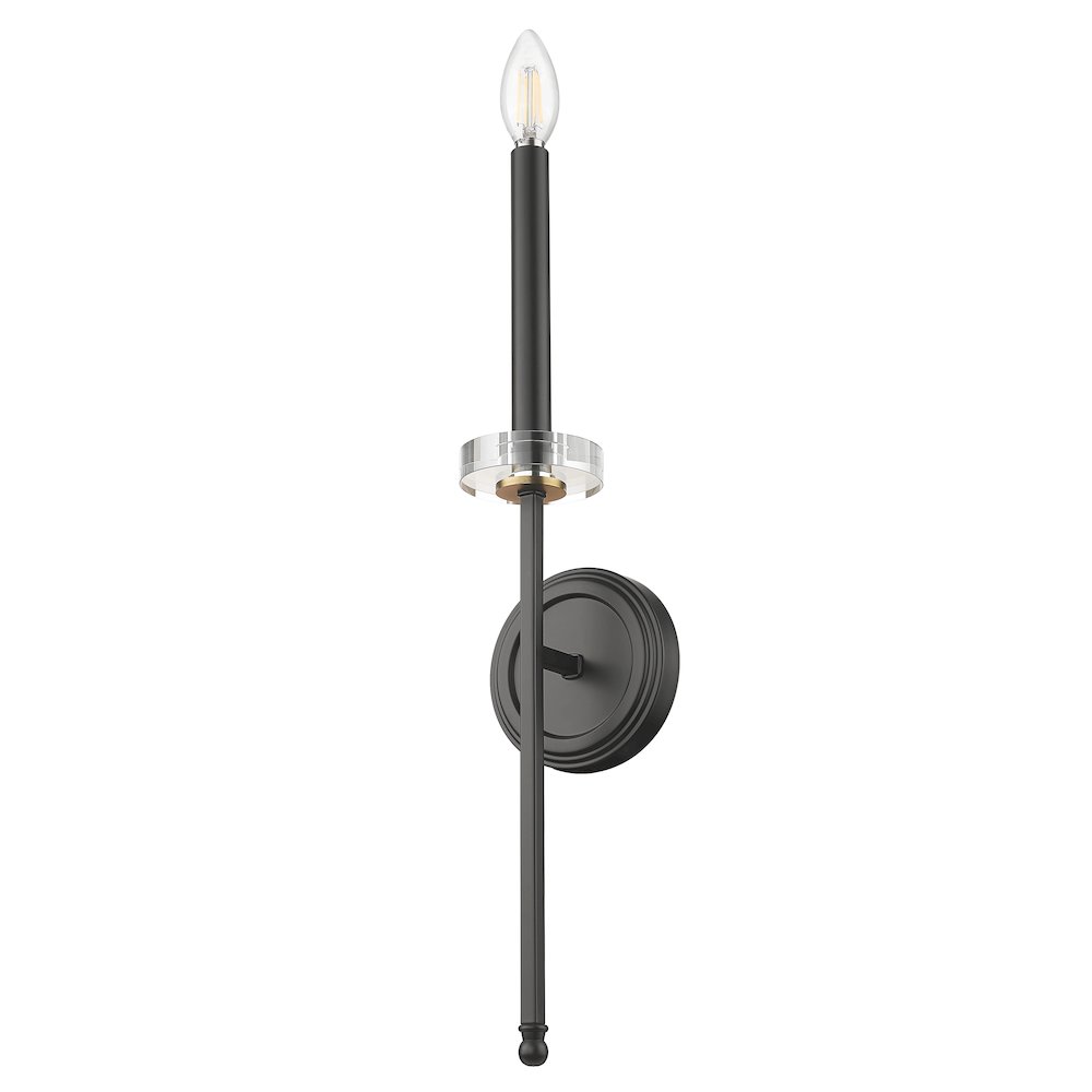 Z-Lite 1 Light Wall Sconce, Matte Black+Mordern Gold. Picture 7