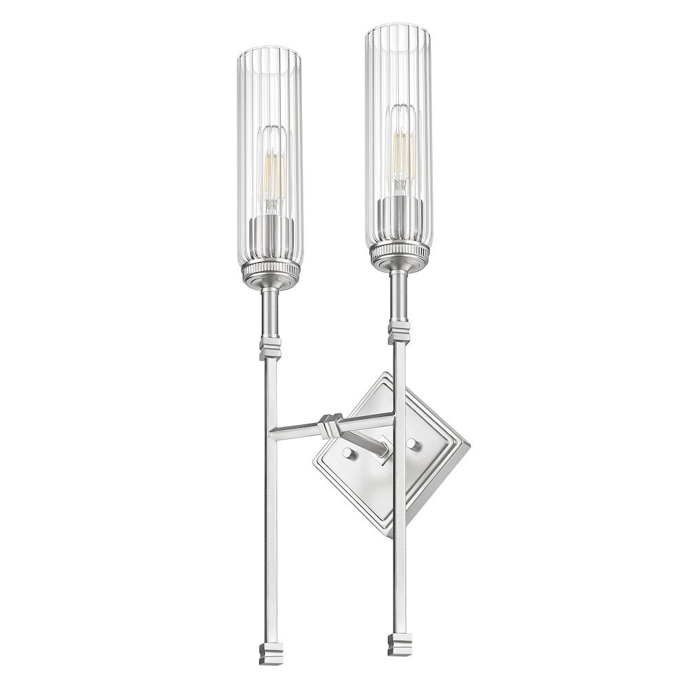 Z-Lite 2 Light Wall Sconce, Brushed Nickel. Picture 7