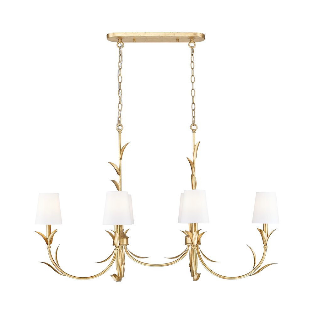 Z-Lite 6 Light Linear Chandelier, Gold Leaf. Picture 3