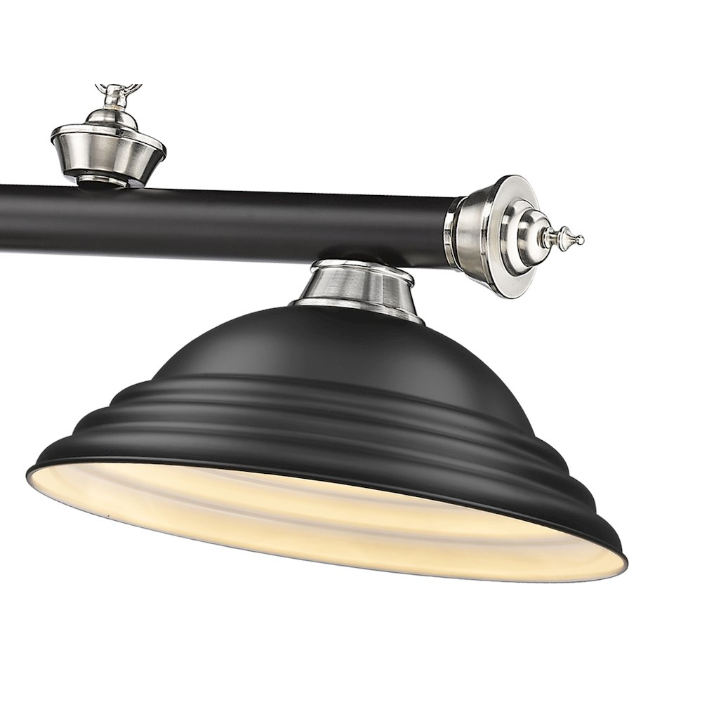Z-Lite Cordon 3 Light Billiard, Steel Frame, Matte Black Shade Color. Picture 4