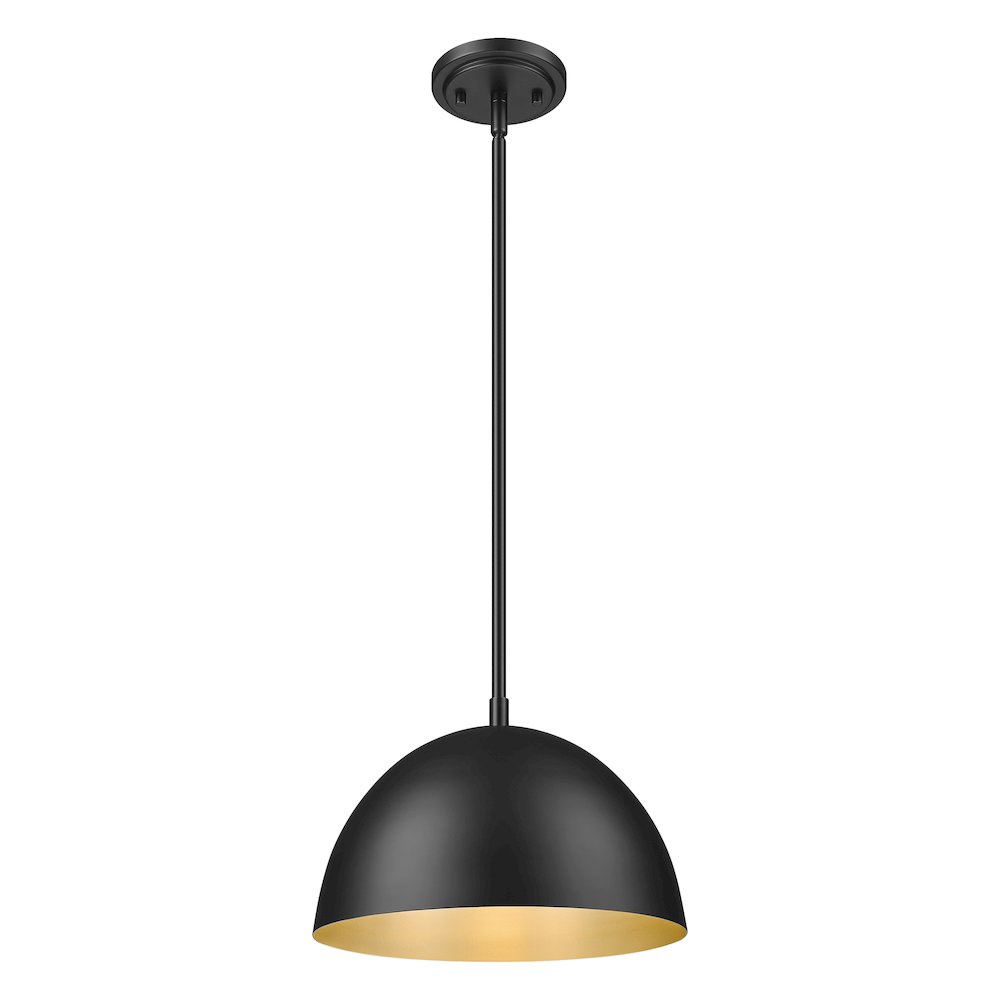 Z-Lite 1 Light Pendant, Matte Black. Picture 3