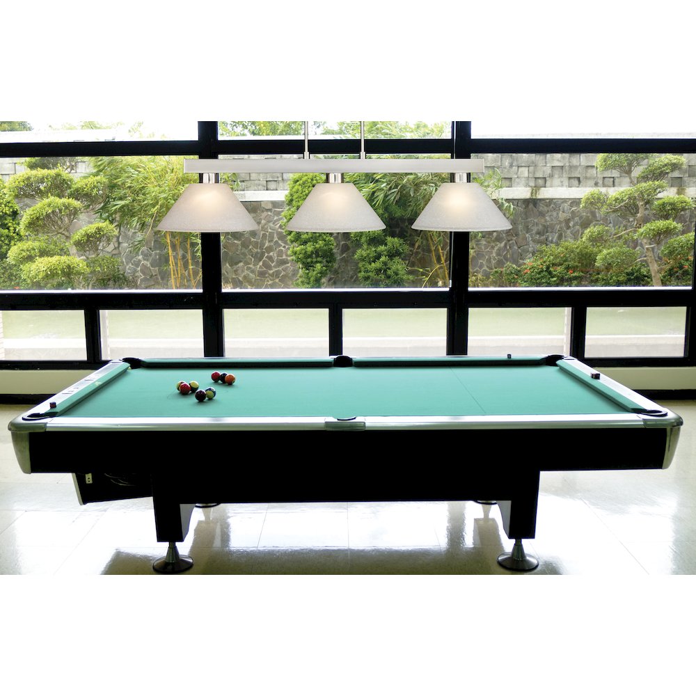 Z-Lite Cobalt 3 Light Billiard, Steel Frame, White Linen Shade Color. Picture 6
