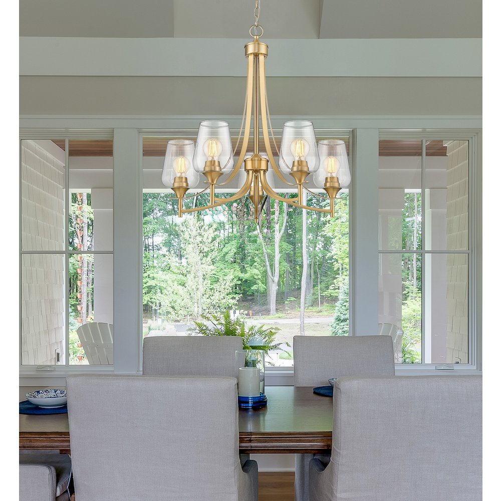 Z-Lite 5 Light Chandelier, Burnished Brass. Picture 6