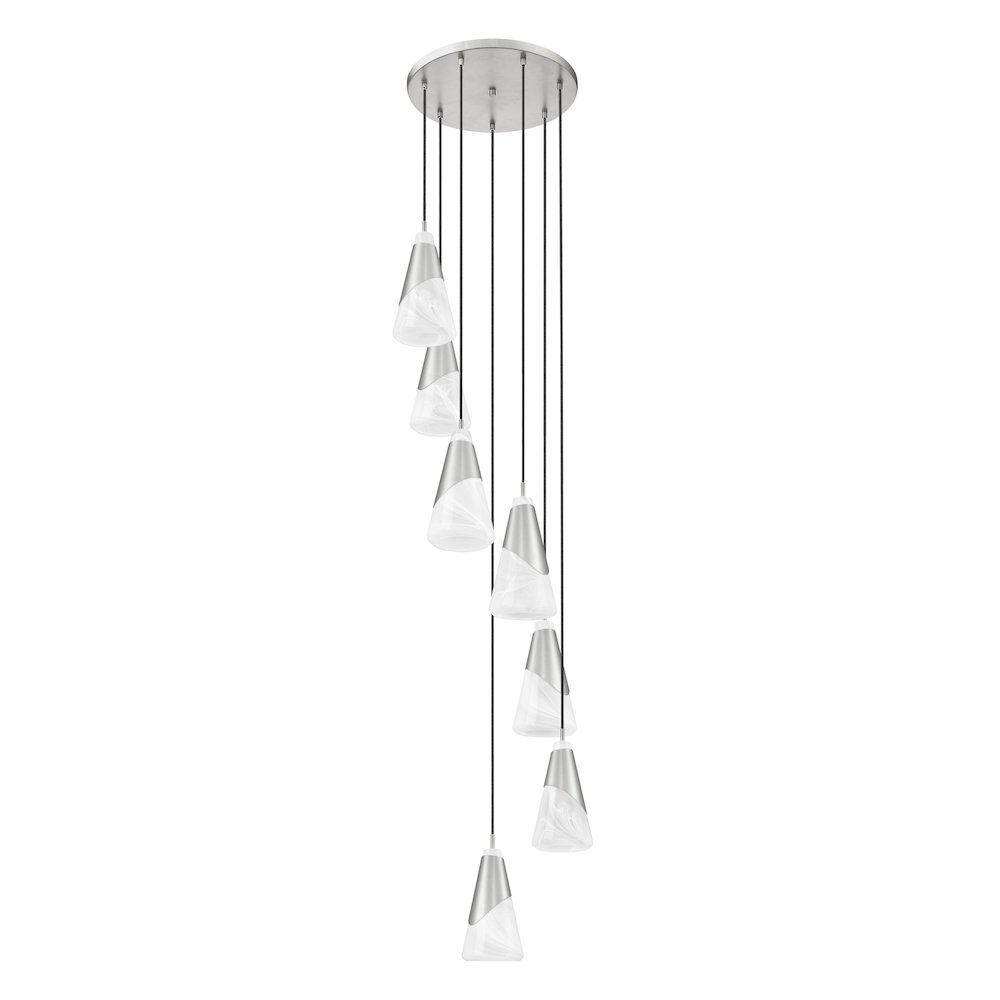 Z-Lite Aimie 7 Light Chandelier, Brushed Nickel. Picture 5