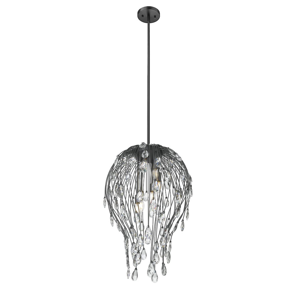 Z-Lite 6 Light Pendant, Matte Black. Picture 2