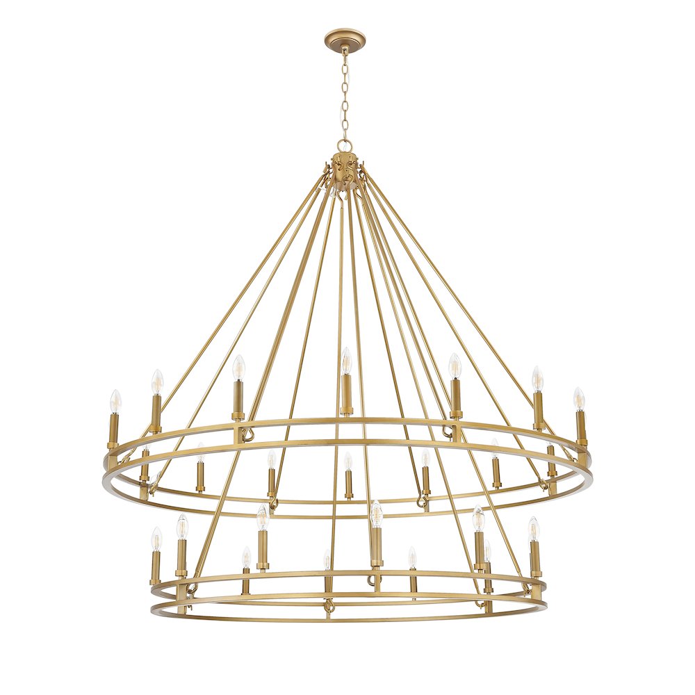 Z-Lite Dennison 28 Light Chandelier in Signature Brass color, Steel frame. Picture 4