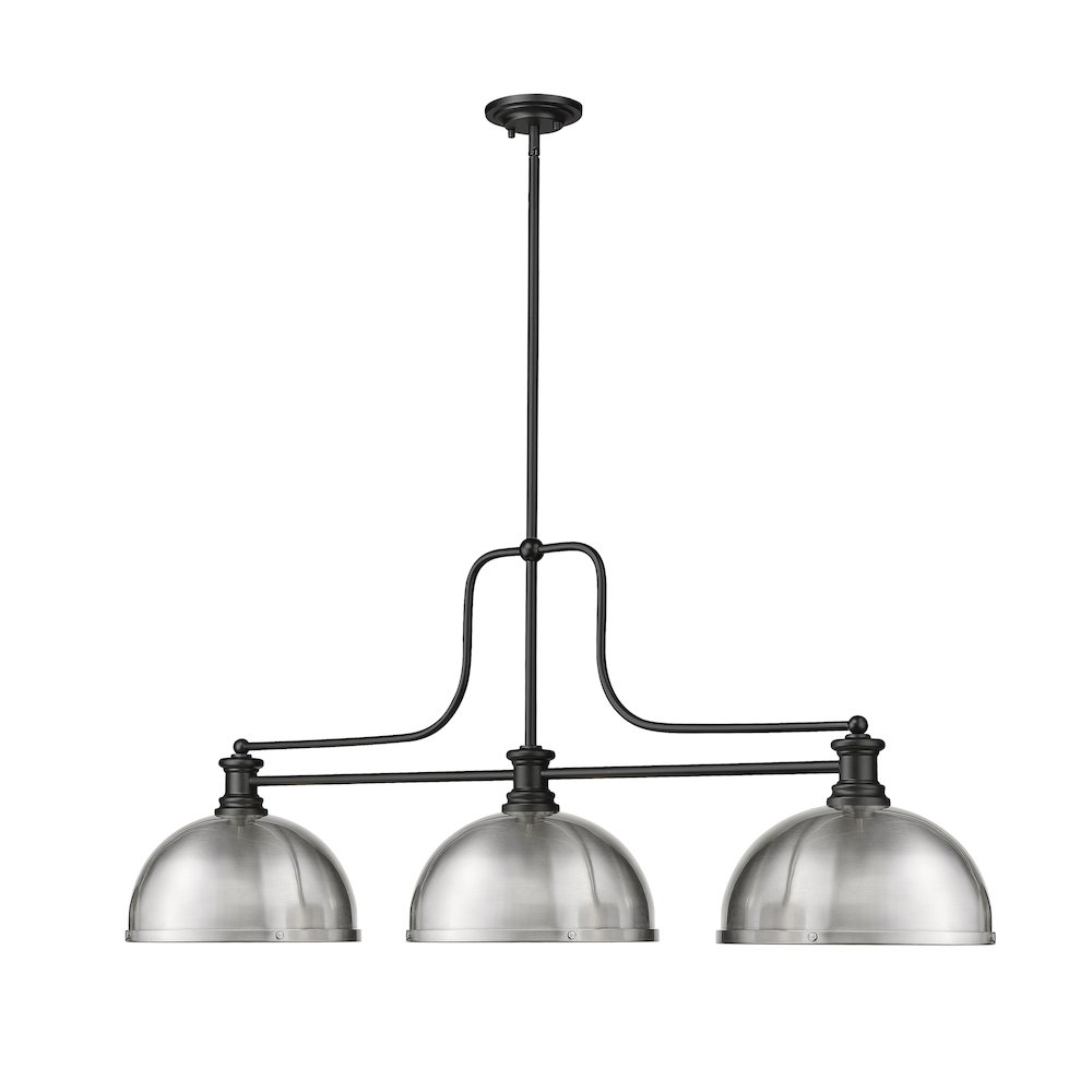 Z-Lite Melange 3 Light Billiard, Steel Frame, Brushed Nickel Shade Color. Picture 3