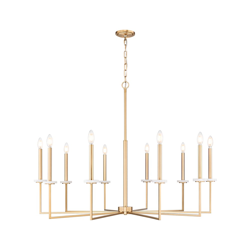 Z-Lite 10 Light Chandelier, Mordern Gold. Picture 1