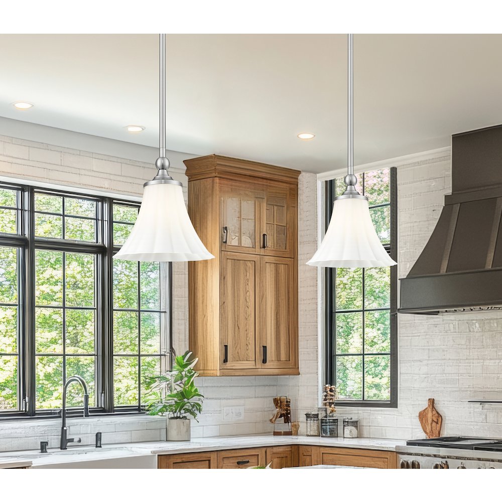 Z-Lite 1 Light Pendant, Brushed Nickel. Picture 6
