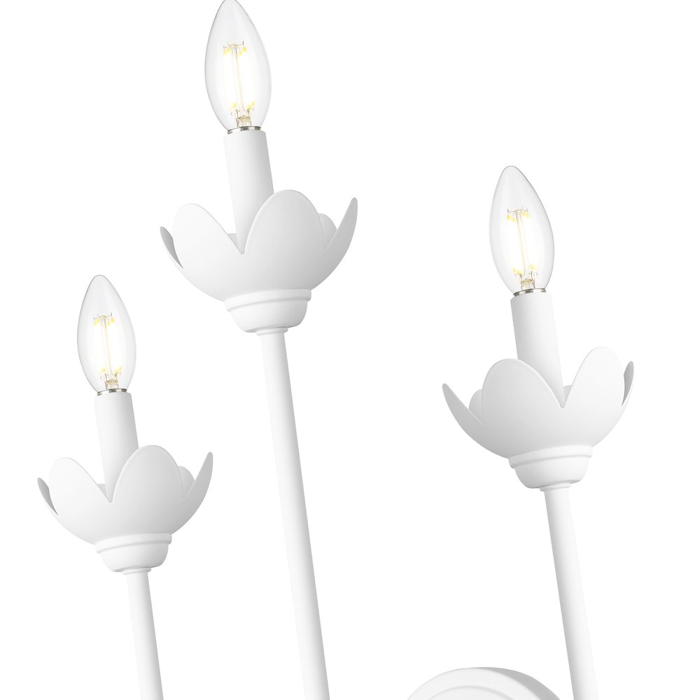 Z-Lite Allistair 3 Light Wall Sconce in Textured White color, Steel frame. Picture 4