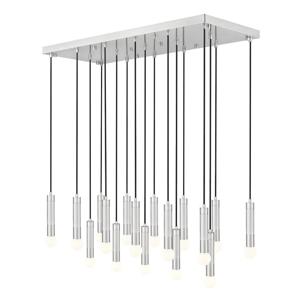 Z-Lite Stari 17 Light Linear Chandelier in Brushed Nickel color, Steel frame. Picture 1