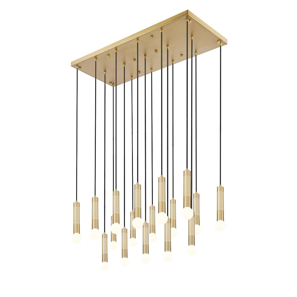 Z-Lite Stari 17 Light Linear Chandelier in Modern Gold color, Steel frame. Picture 2