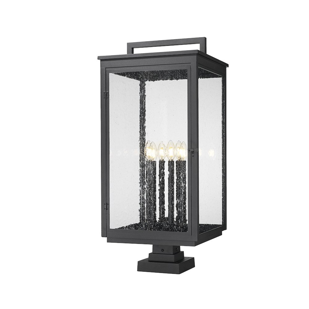 Z-Lite Hartwell 6 Light Outdoor Pier Mounted Fixture in Sand Black color. Picture 1