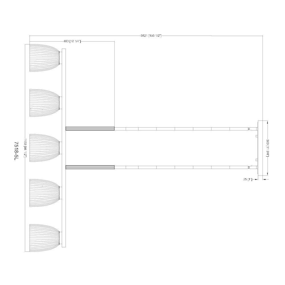 Z-Lite Naya 5 Light Linear Chandelier in Modern Gold color, Steel frame. Picture 8
