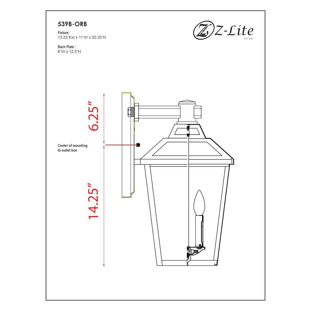 Z-Lite 3 Light Outdoor Wall Light. Picture 2