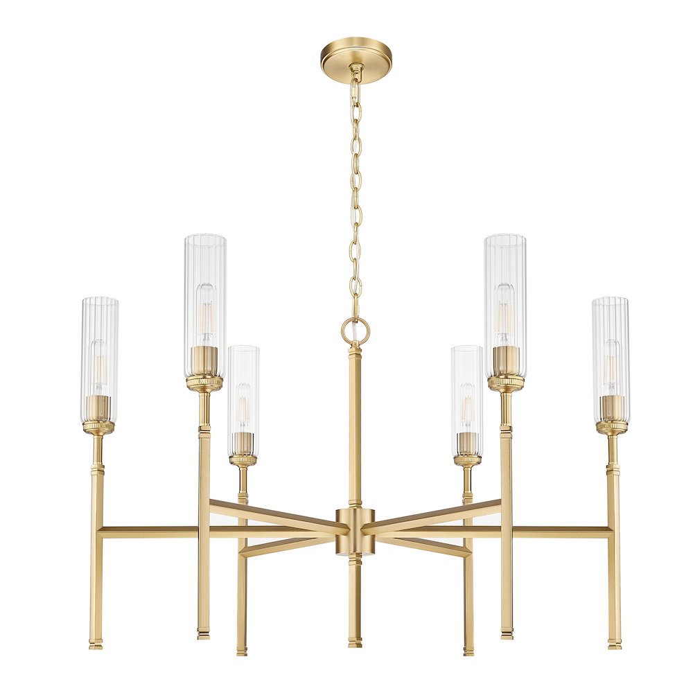 Z-Lite 6 Light Chandelier, Modern Gold. Picture 7