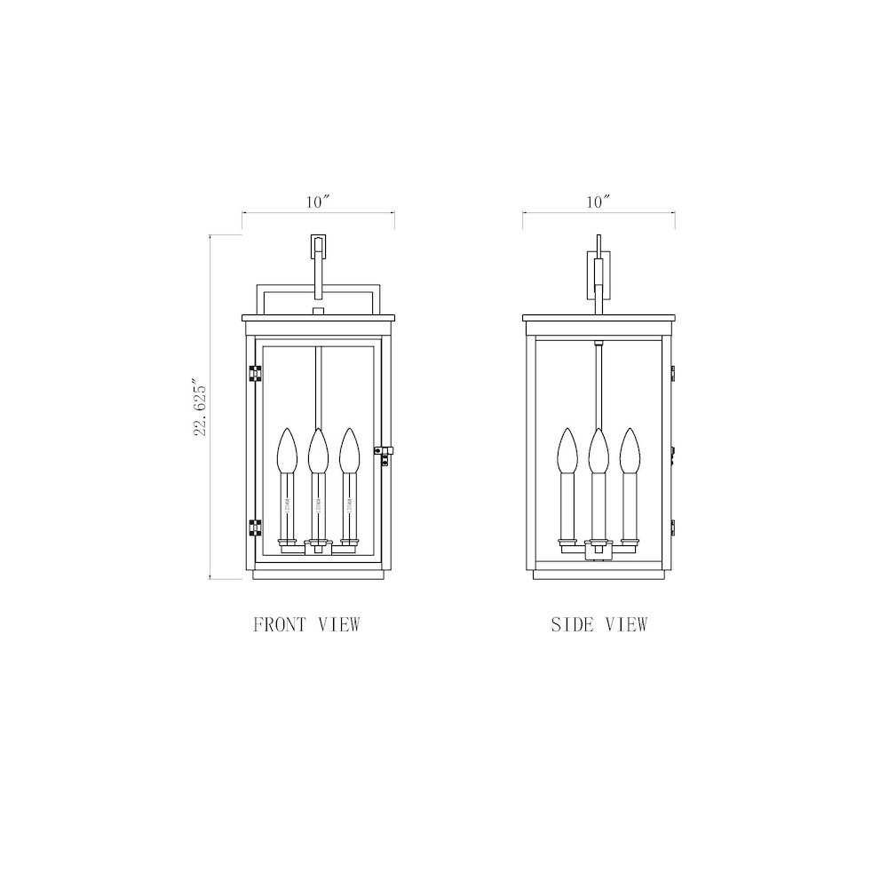Z-Lite Hartwell 4 Light Outdoor Chain Mount Ceiling Fixture in Sand Black color. Picture 8