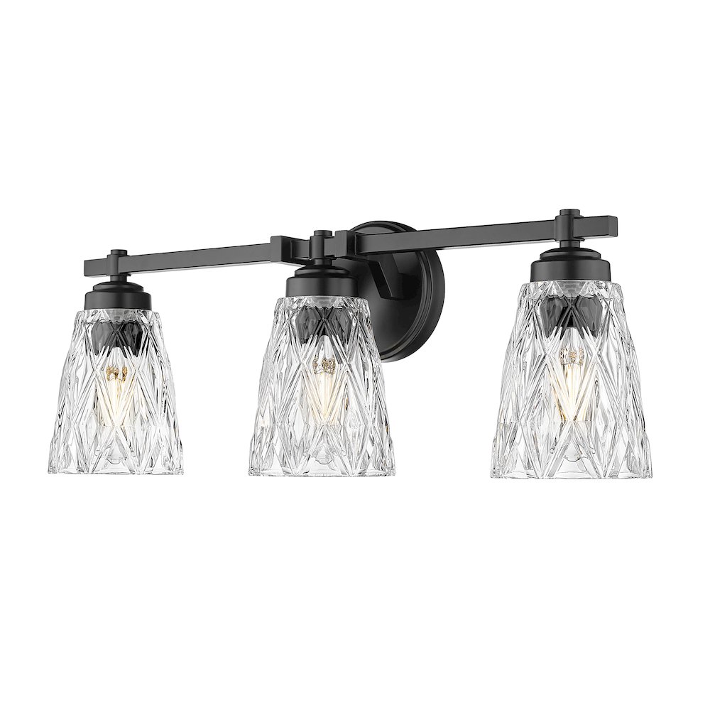 Z-Lite 3 Light Vanity, Matte Black. Picture 1