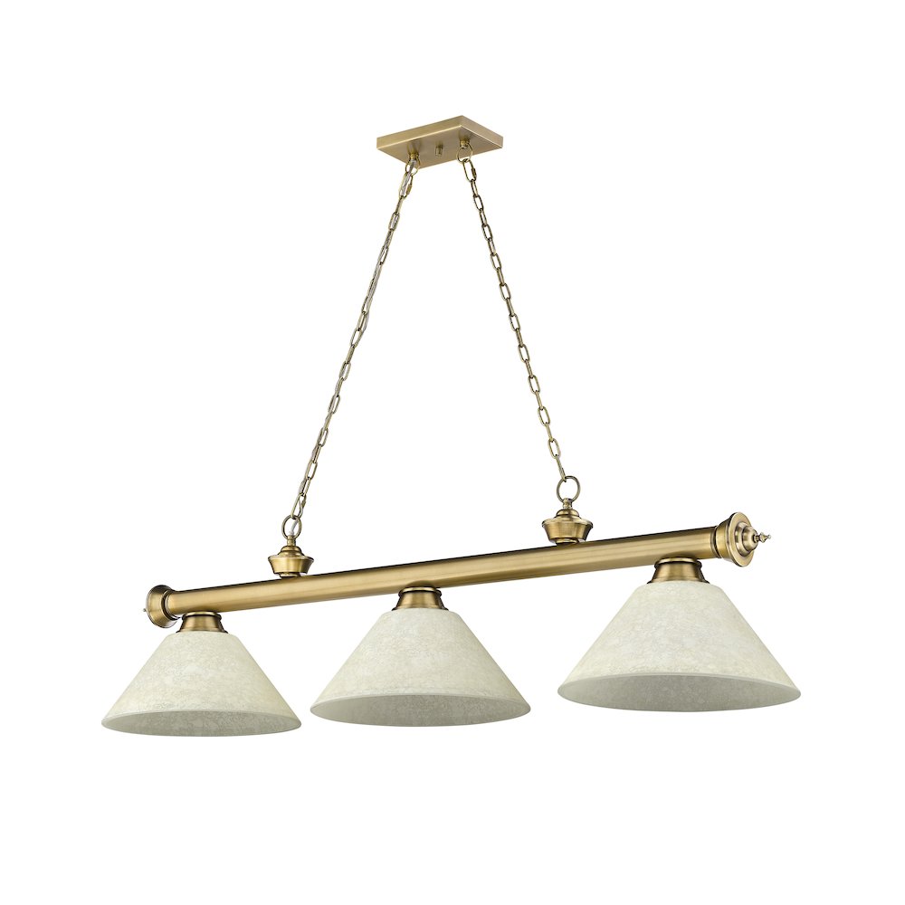 Z-Lite Cordon 3 Light Billiard, Steel Frame, Golden Mottle Shade Color. Picture 5