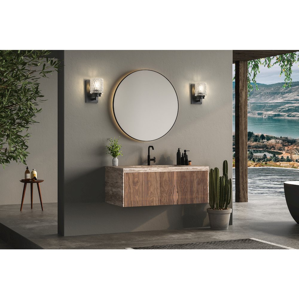 Z-Lite 1 Light Wall Sconce, Matte Black. Picture 6