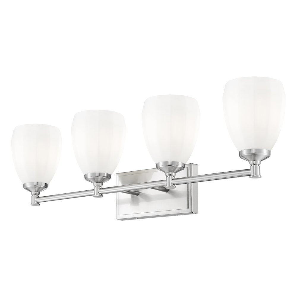 Z-Lite Oren 4 Light Vanity in Brushed Nickel color, Steel frame. Picture 3