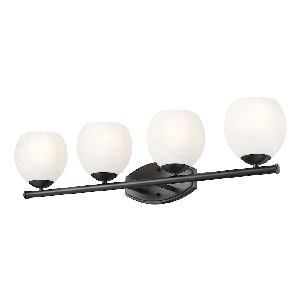 Z-Lite 4 Light Vanity, Matte Black. Picture 3