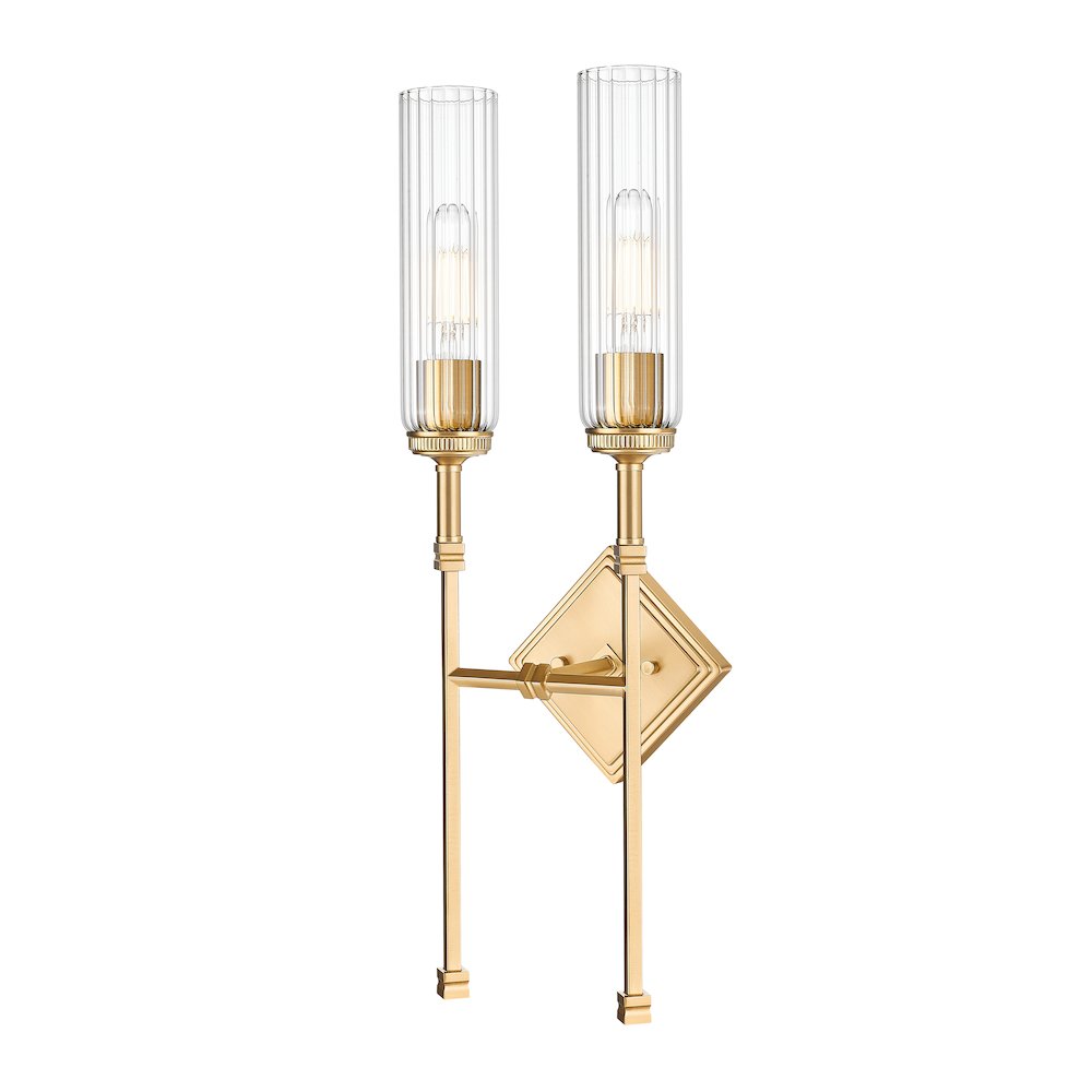 Z-Lite 2 Light Wall Sconce, Modern Gold. Picture 1