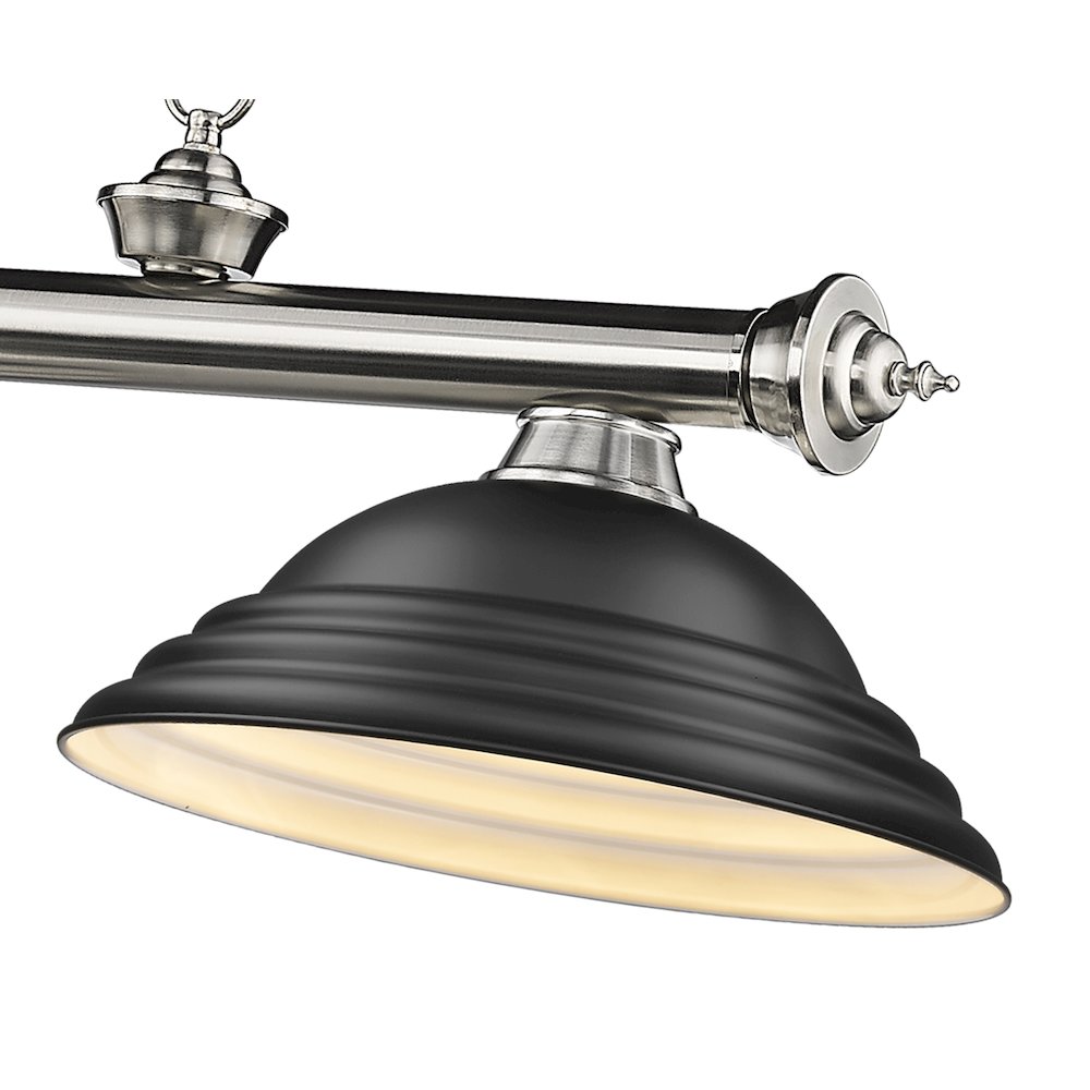 Z-Lite Cordon 3 Light Billiard, Steel Frame, Matte Black Shade Color. Picture 4