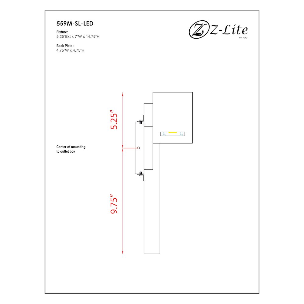 Z-Lite 1 Light Outdoor Wall Light. Picture 3
