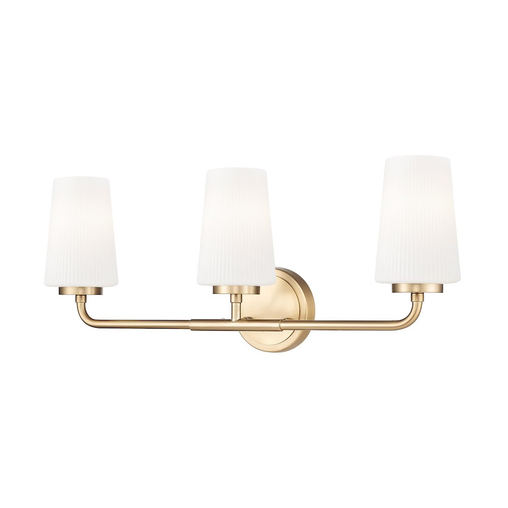 Z-Lite Montford 3 Light Vanity in Modern Gold color, Steel frame. Picture 1