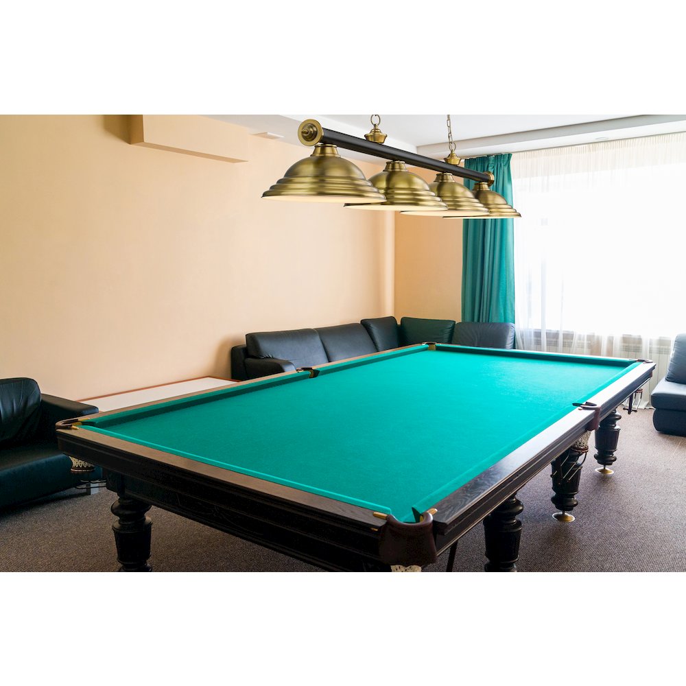 Z-Lite Cordon 4 Light Billiard, Steel Frame, Rubbed Brass Shade Color. Picture 6