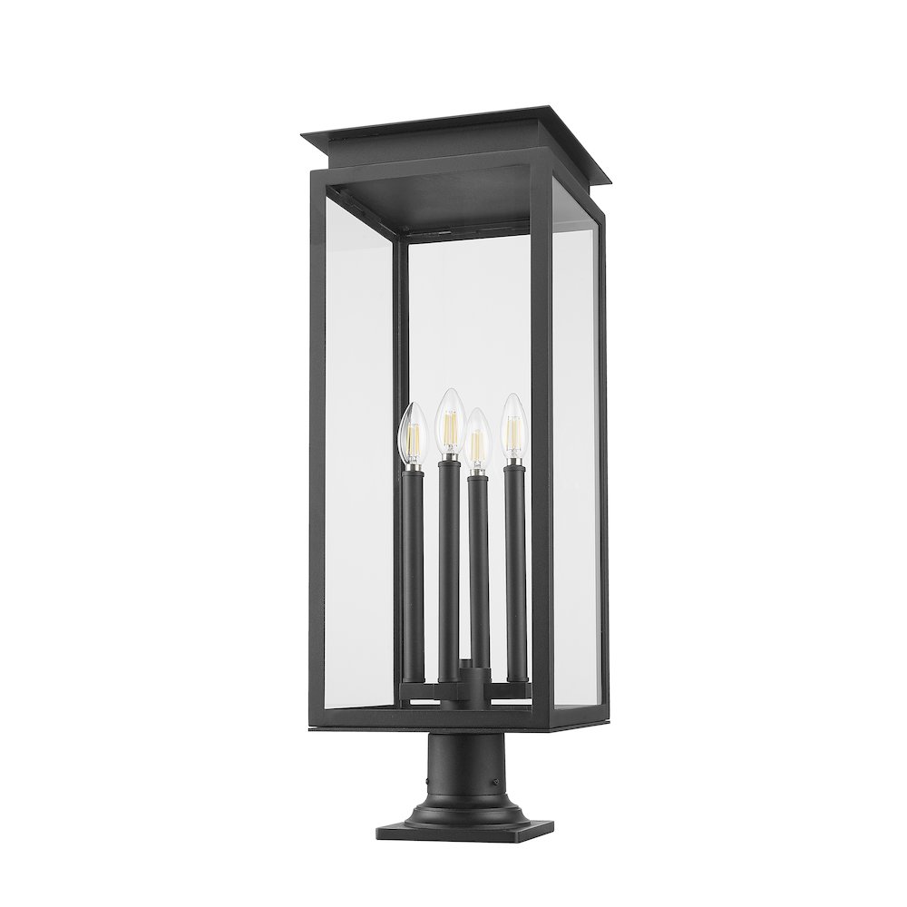 Z-Lite Nova 4 Light Outdoor Pier Mounted Fixture, Black. Picture 5