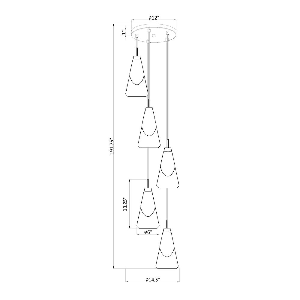 Z-Lite Aimie 5 Light Chandelier, Modern Gold. Picture 8