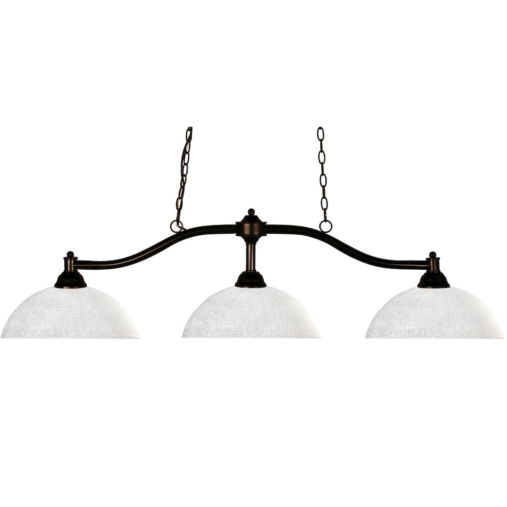 Z-Lite Chance 3 Light Billiard, Steel Frame, White Linen Shade Color. Picture 1