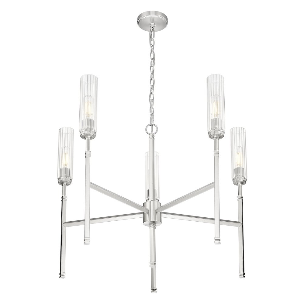 Z-Lite 5 Light Chandelier, Brushed Nickel. Picture 2