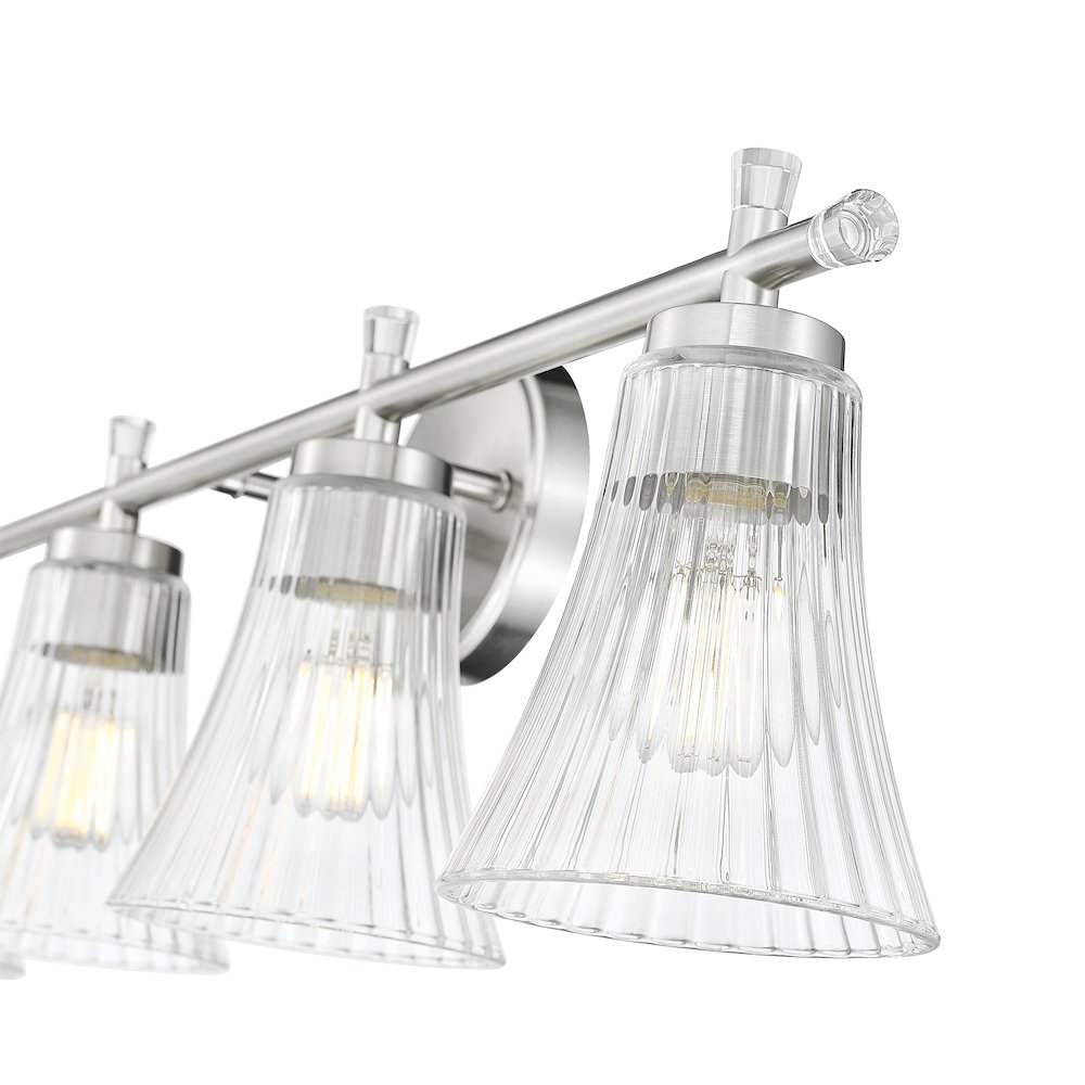 Z-Lite Belle 4 Light Vanity in Brushed Nickel color, Steel frame. Picture 4