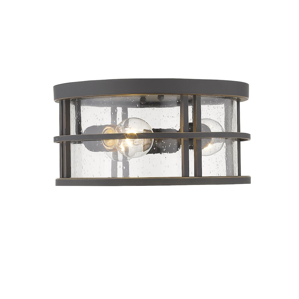 Z-Lite Jordan 3 Light Outdoor Flush Mount, Oil Rubbed Bronze. Picture 2