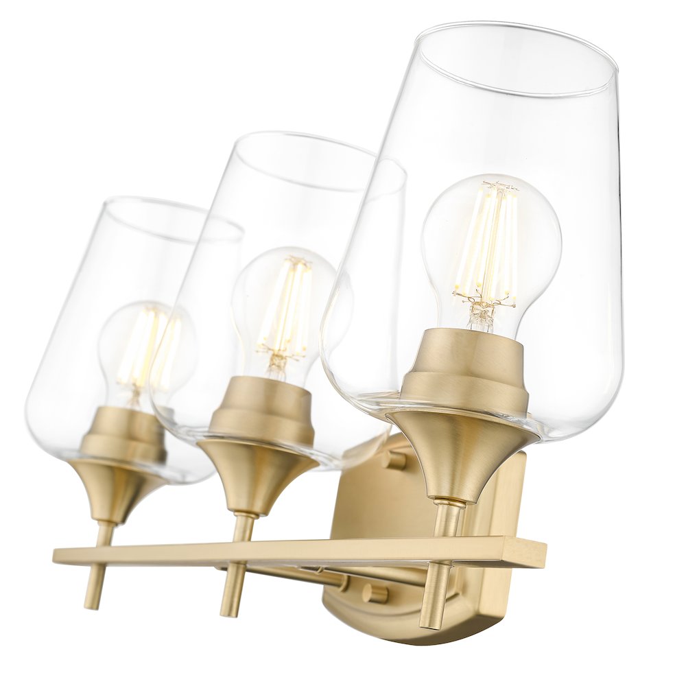 Z-Lite 3 Light Vanity, Burnished Brass. Picture 4