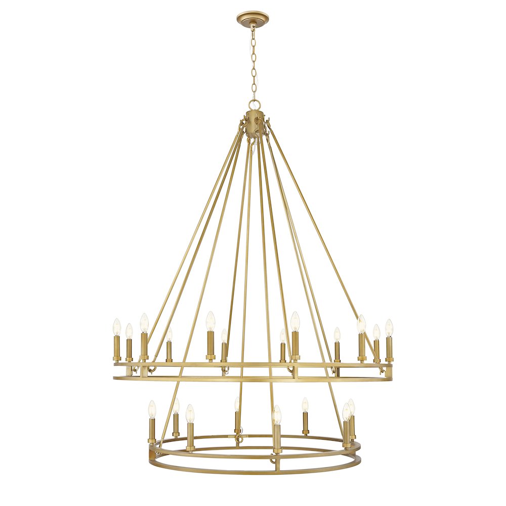 Z-Lite Dennison 20 Light Chandelier in Signature Brass color, Steel frame. Picture 2