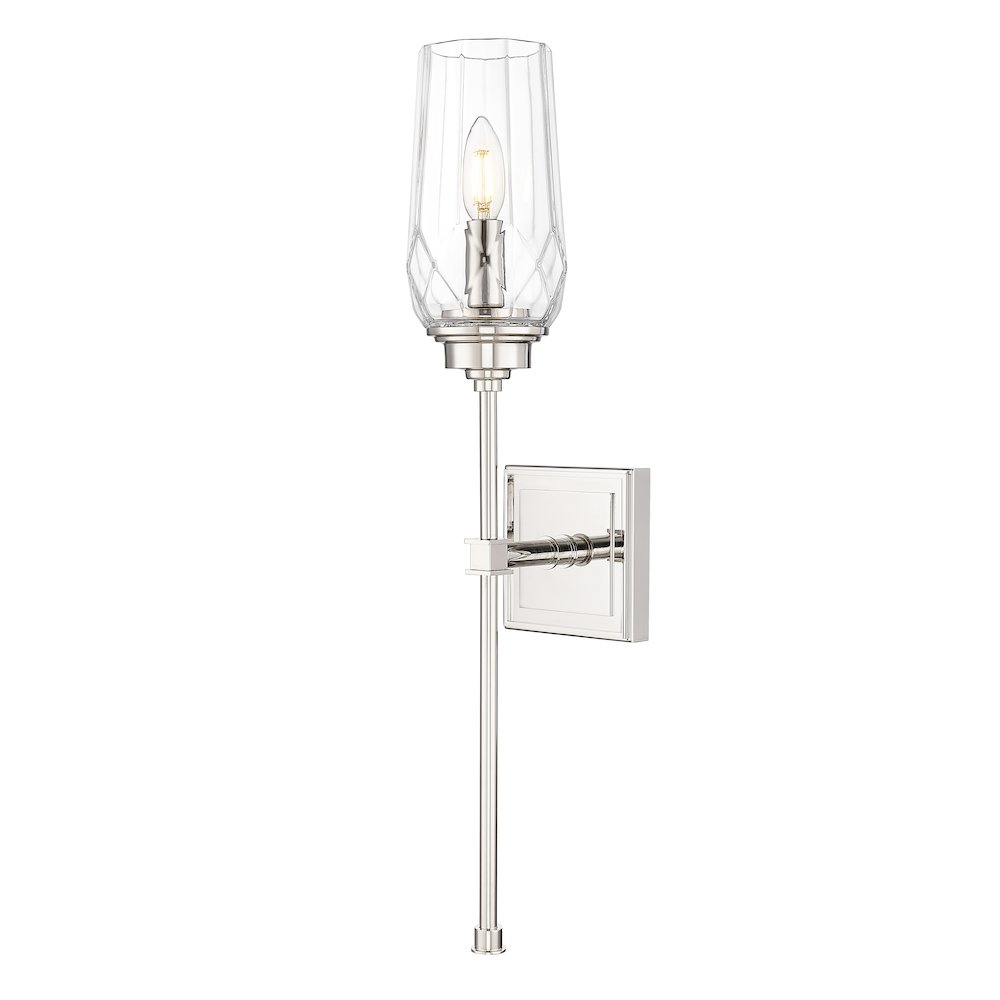 Z-Lite 1 Light Wall Sconce, Polished Nickel. Picture 1
