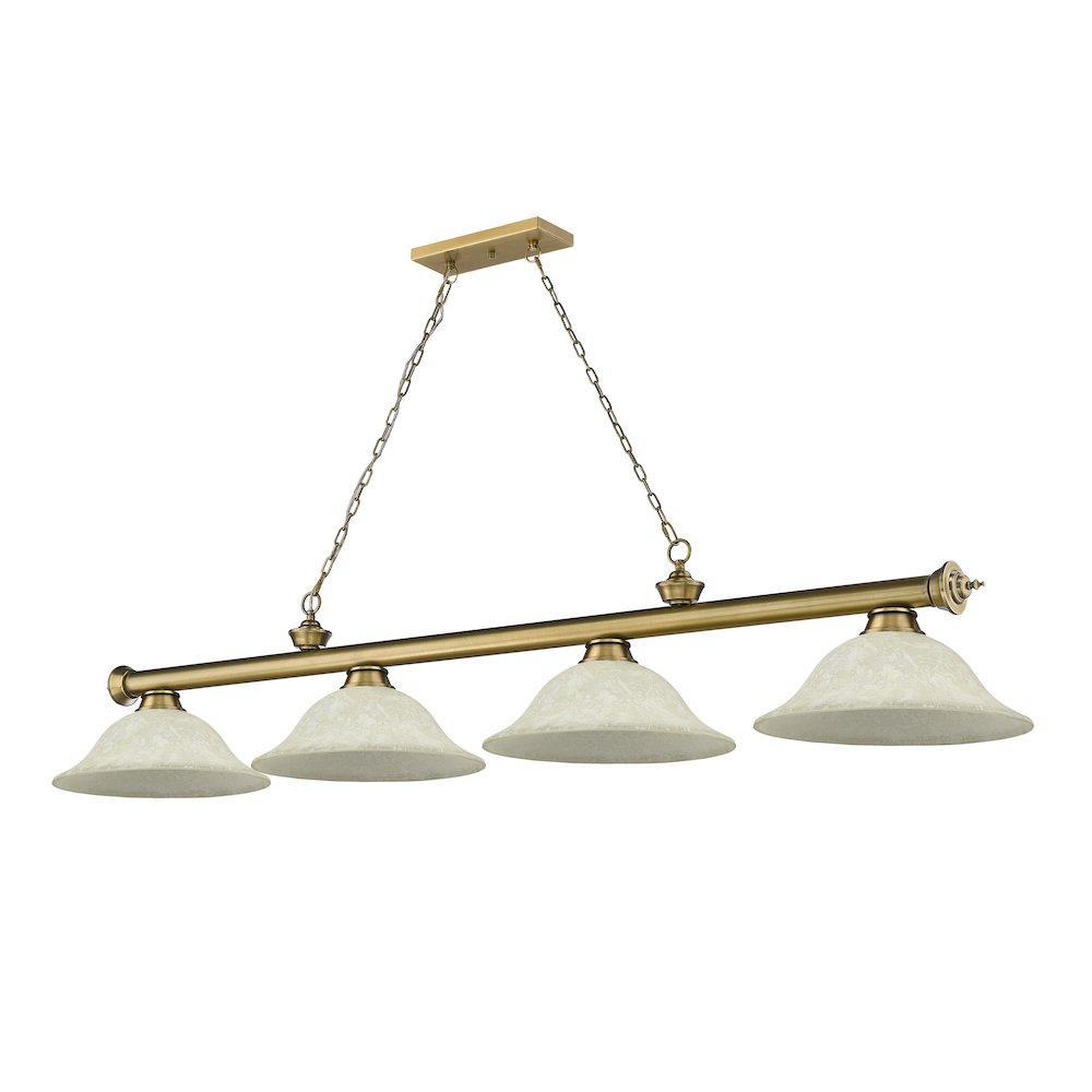 Z-Lite Cordon 4 Light Billiard, Steel Frame, Golden Mottle Shade Color. Picture 5
