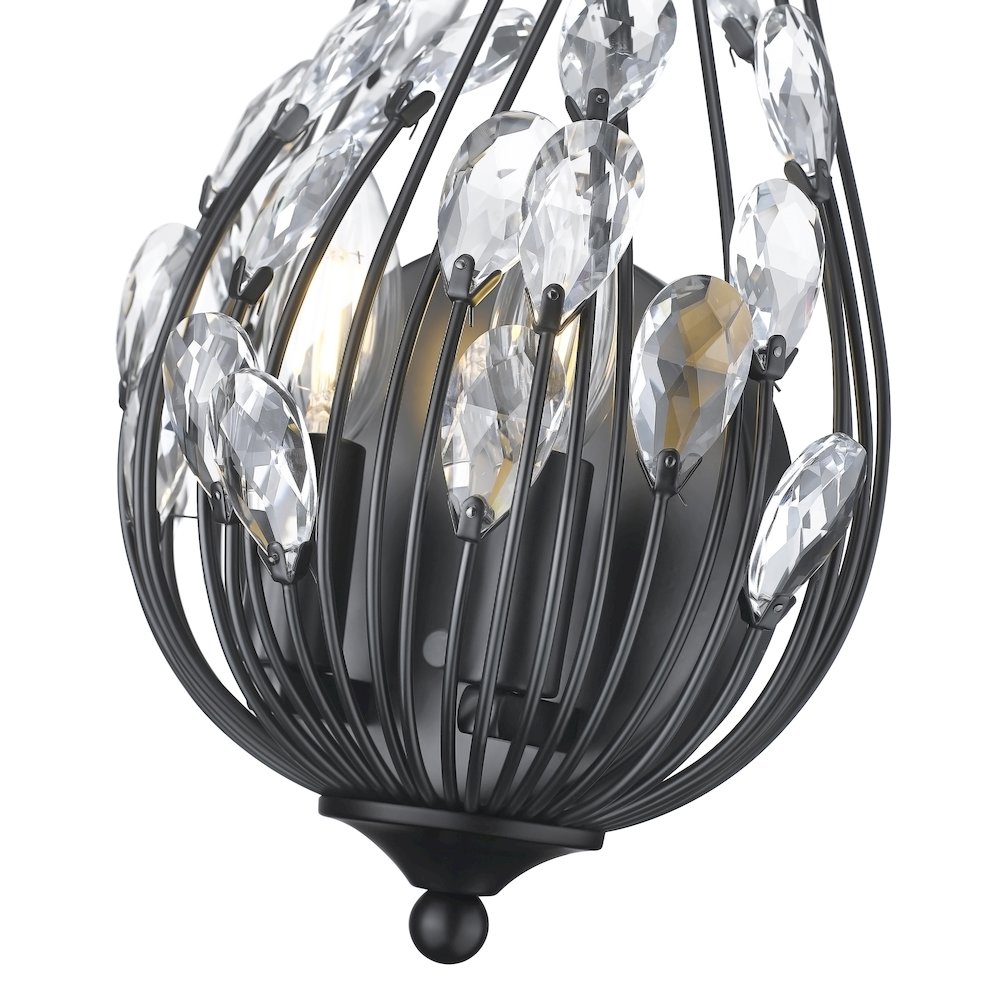 Z-Lite 2 Light Wall Sconce, Matte Black. Picture 4