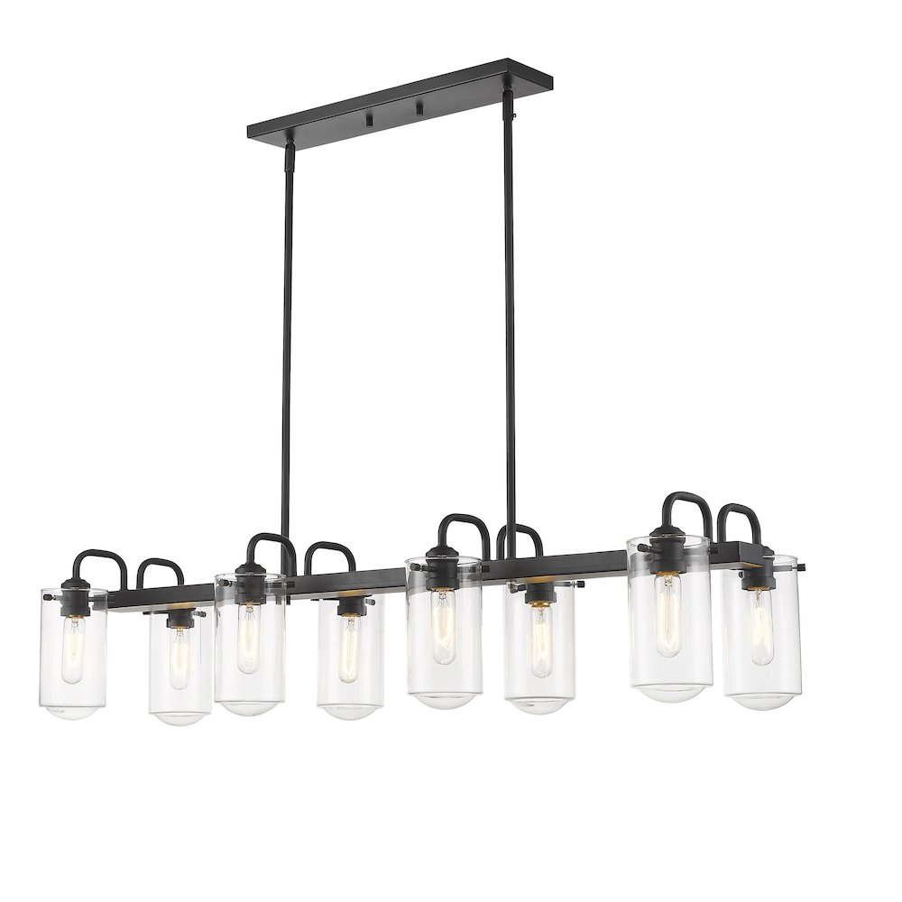 Z-Lite Delaney 8 Light Linear Chandelier, Matte Black. Picture 3
