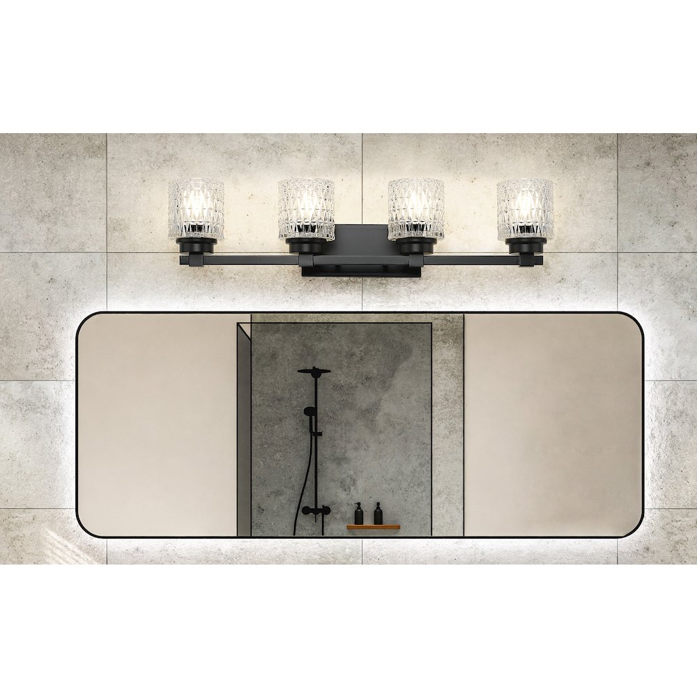 Z-Lite 4 Light Vanity, Matte Black. Picture 5