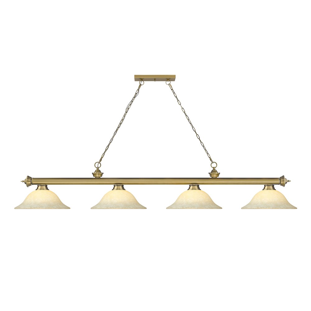 Z-Lite Cordon 4 Light Billiard, Steel Frame, Golden Mottle Shade Color. Picture 2
