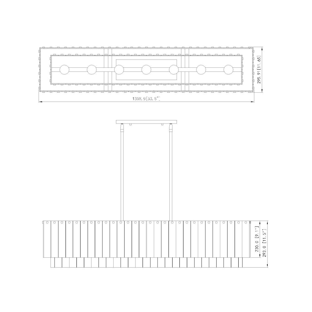 Z-Lite 7 Light Linear Chandelier. Picture 8