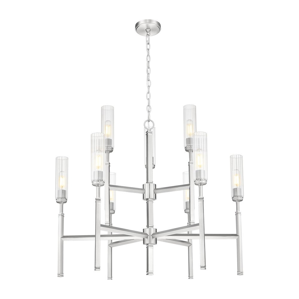 Z-Lite 9 Light Chandelier, Brushed Nickel. Picture 3