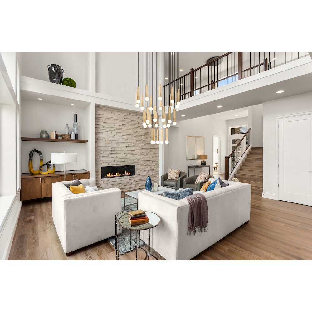Z-Lite Stari 27 Light Chandelier in Modern Gold color, Steel frame. Picture 6